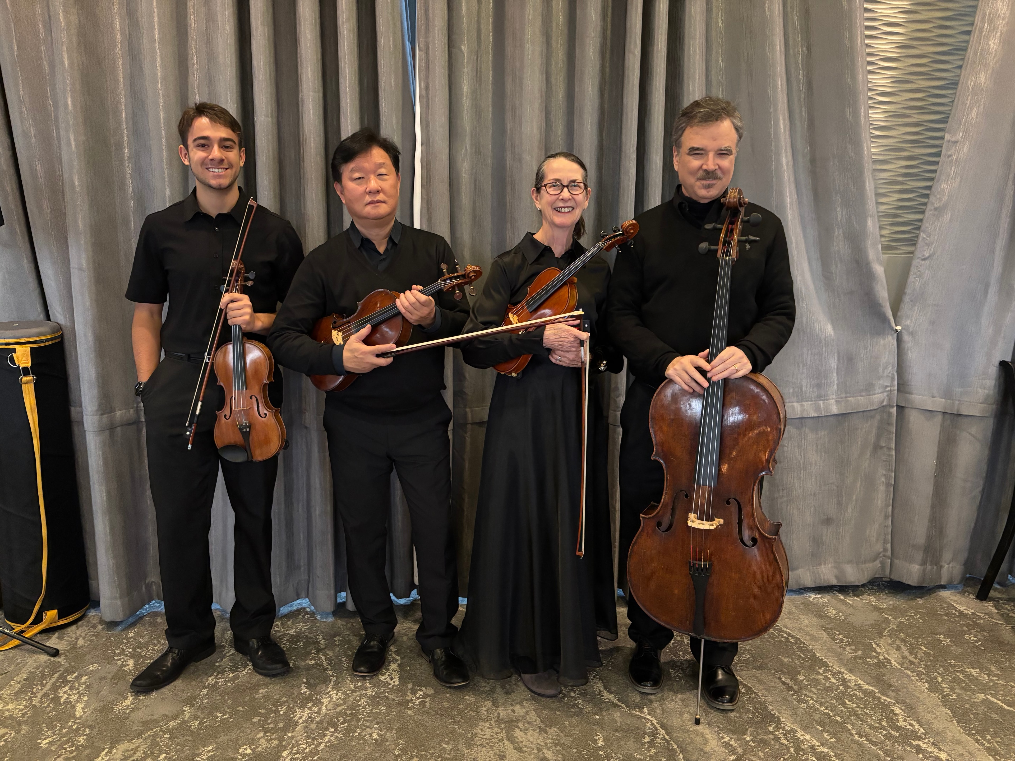 Music Studio Quartet with string instruments